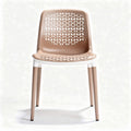 Chaise en plastique beige avec dossier ajouré dimensions 40 x 45 x 80cm