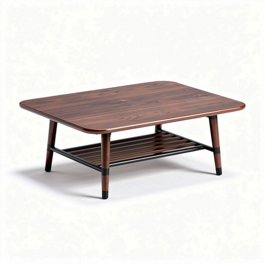 Table basse en bois avec étagère inférieure dimensions 100 x 60 x 40cm couleur marron