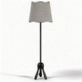 Lampe sur pied noire avec abat-jour en tissu gris 25 x 25 x 150cm
