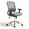Chaise de bureau ergonomique en maille grise avec accoudoirs et roulettes 60 x 60 x 100cm