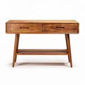 Console en bois massif d'acacia avec motifs sculptés dimensions 120 x 40 x 75cm